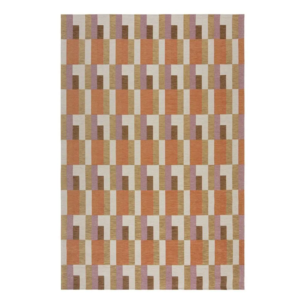 Koberec v oranžovo-přírodní barvě 155x230 cm Riley Block Geo – Flair Rugs