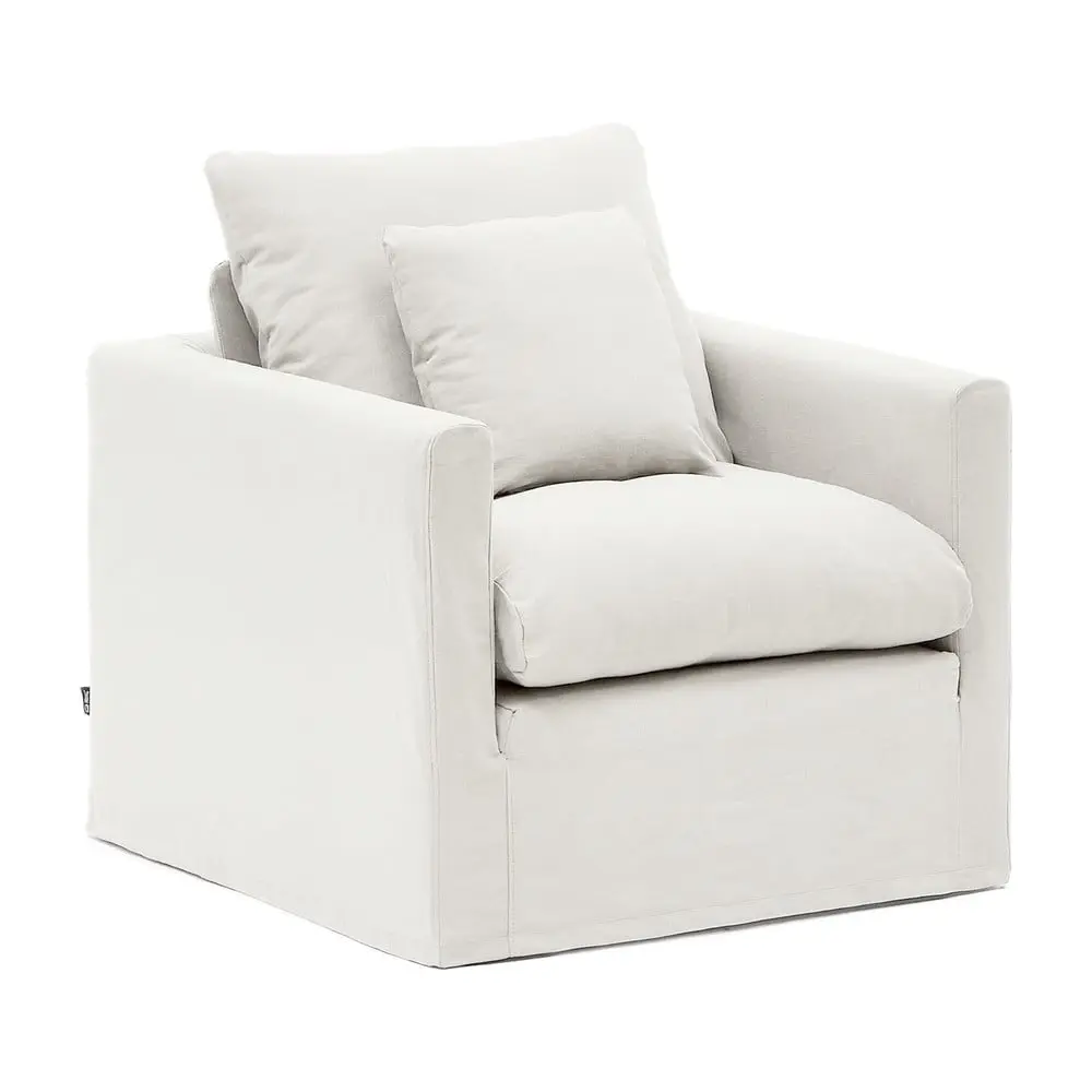 Bílé lněné křeslo Nora – Kave Home