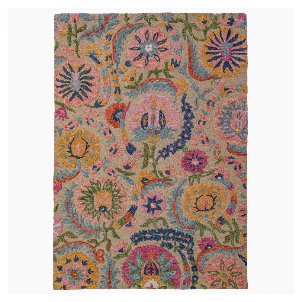 Ručně tkaný vlněný koberec 140x200 cm Amira Floral – Flair Rugs