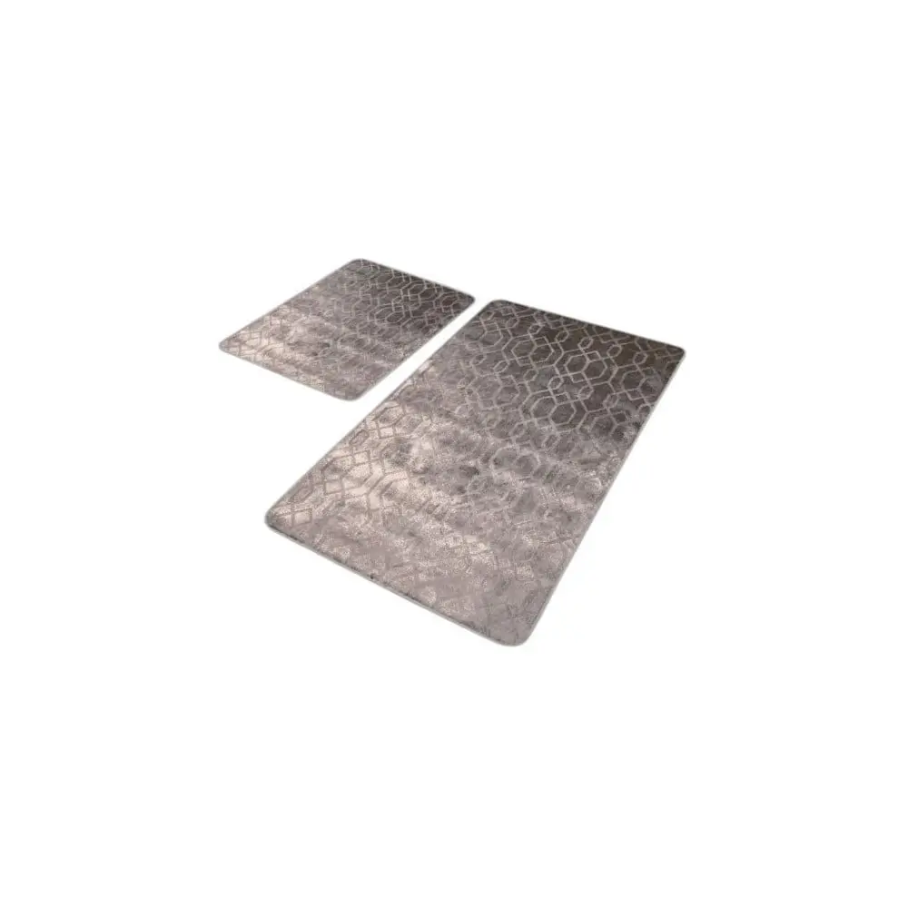 Šedé sametové koupelnové předložky v sadě 2 ks 60x100 cm – Mila Home