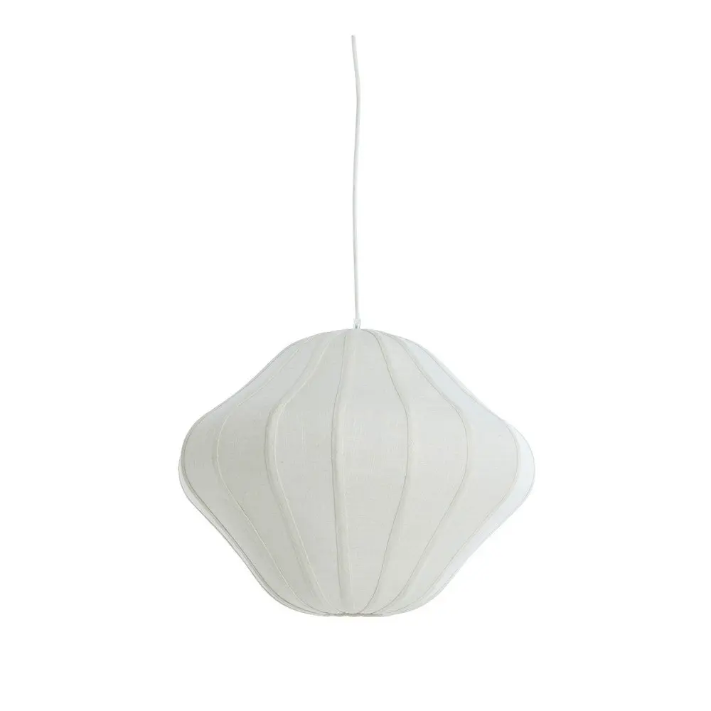 Krémové závěsné svítidlo s textilním stínidlem ø 10 cm Sukau – Light & Living