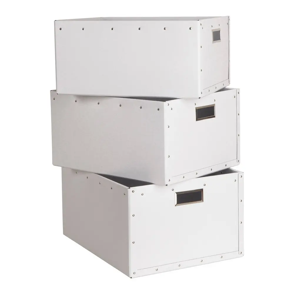 Bílé kartonové úložné boxy v sadě 3 ks Ture – Bigso Box of Sweden