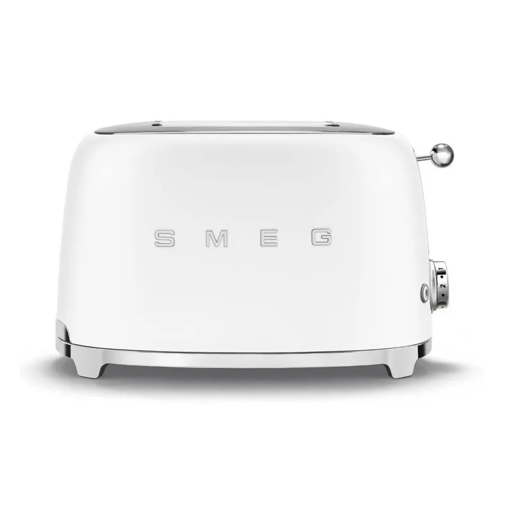 Smeg TSF01WHMEU toustovač / topinkovač, 2 toasty, 6 úrovní opékání, zásuvka na drobky, styl. 50. let, matně bílá