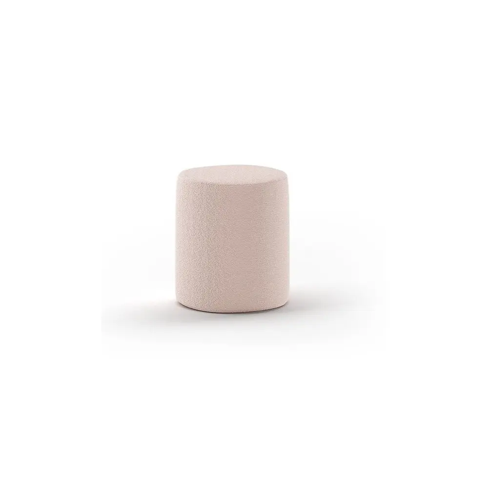 Bílý dětský puf z textilie bouclé MOON – Vipack