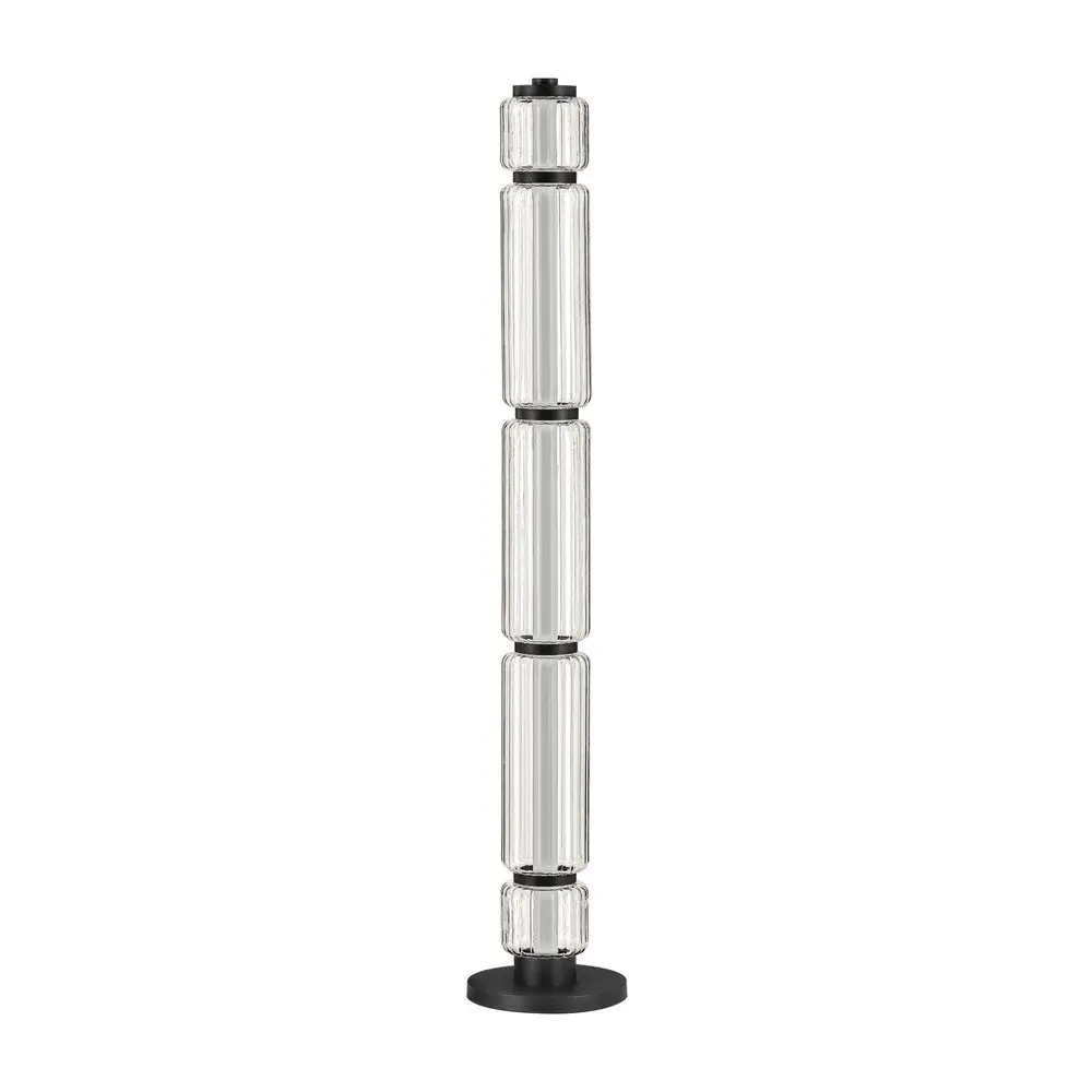 Matně černá skleněná LED stojací lampa (výška 123 cm) Liesa – Nova Luce