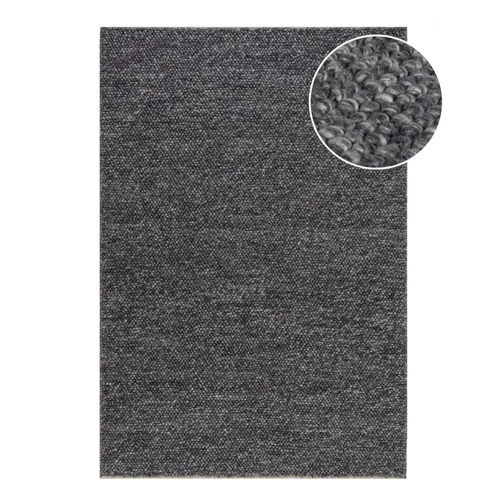 Flair Rugs, Ručně tkaný kusový koberec Minerals Dark Grey, 160x230, šedá, chodba / předsíň