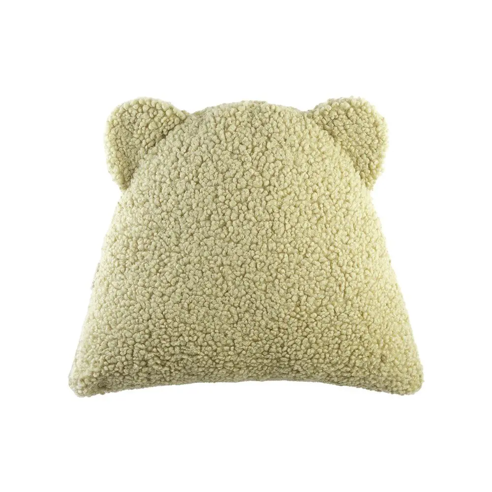 Zelený dětský pohovkový polštář z textilie bouclé Bear – Wigiwama
