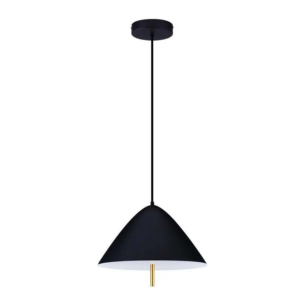 Matně černé kovové LED závěsné svítidlo s kovovým stínidlem ø 40 cm Oros – Nova Luce