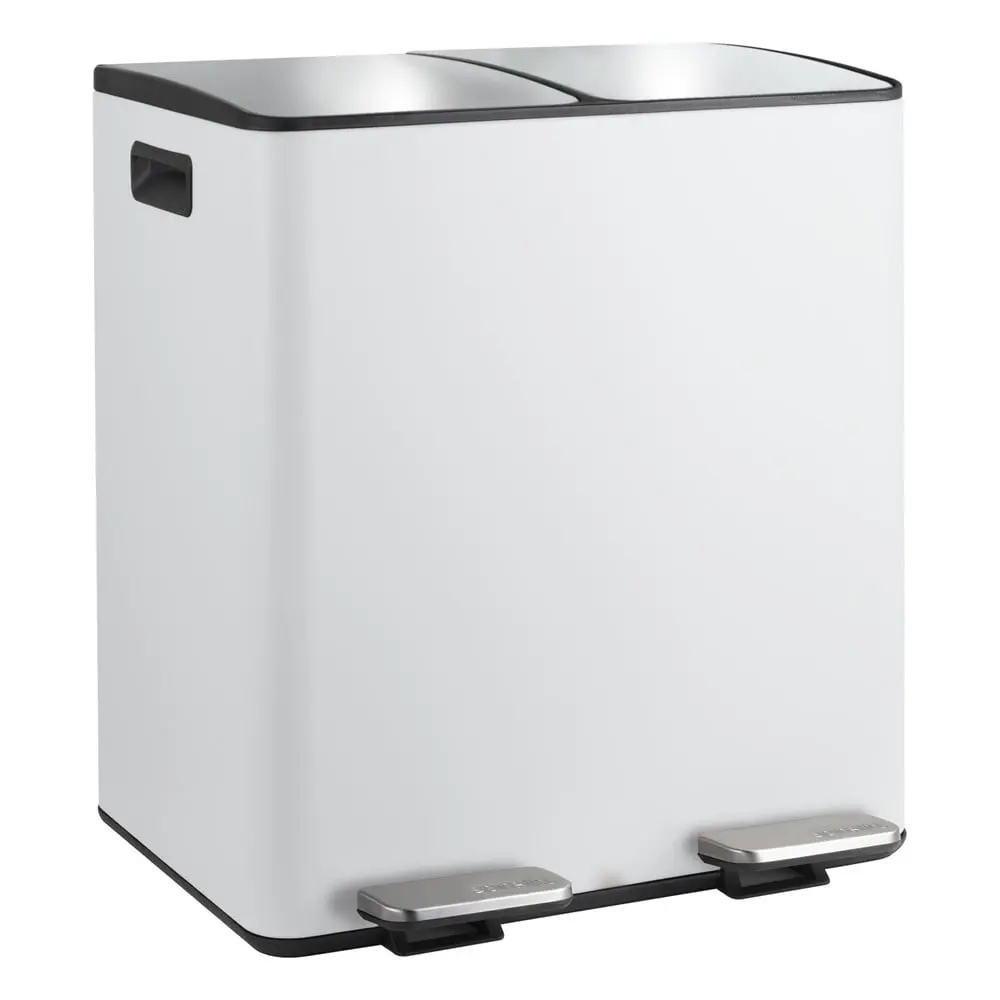 Taupe ocelový odpadkový koš 2x30 l na tříděný odpad/nášlapný Aliya – Spirella