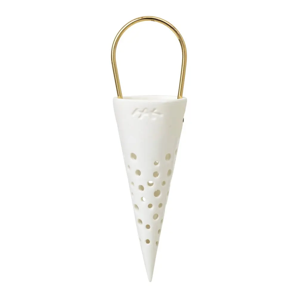 Bílá keramická závěsná dekorace Kähler Design Cone, výška 14,5 cm