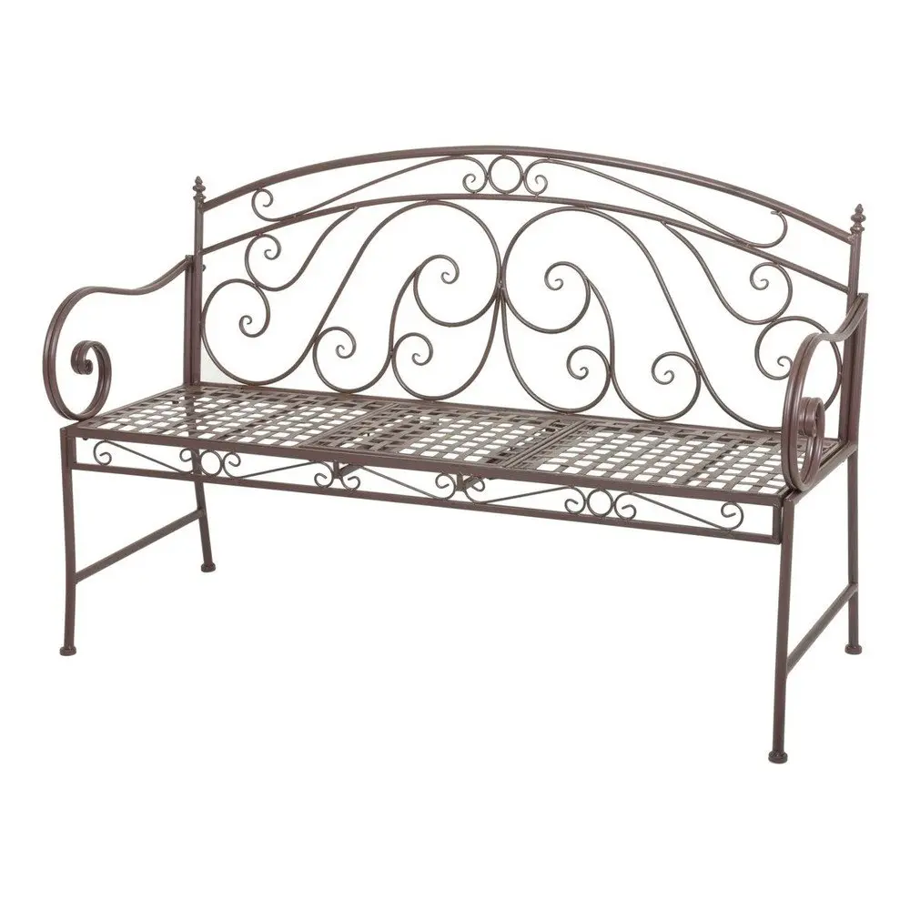 Hnědá kovová zahradní lavice Saket – Garden Pleasure