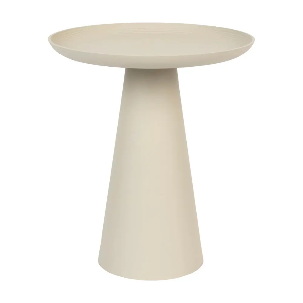 Modrý hliníkový odkládací stolek White Label Ringar, ø 34,5 cm