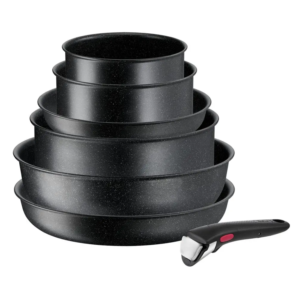 Hliníková sada nádobí 7 ks INGENIO Black stone L3998702 – Tefal