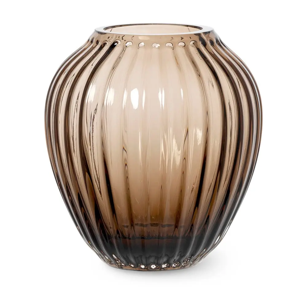 Hnědá skleněná váza Kähler Design Hammershøi, výška 14 cm