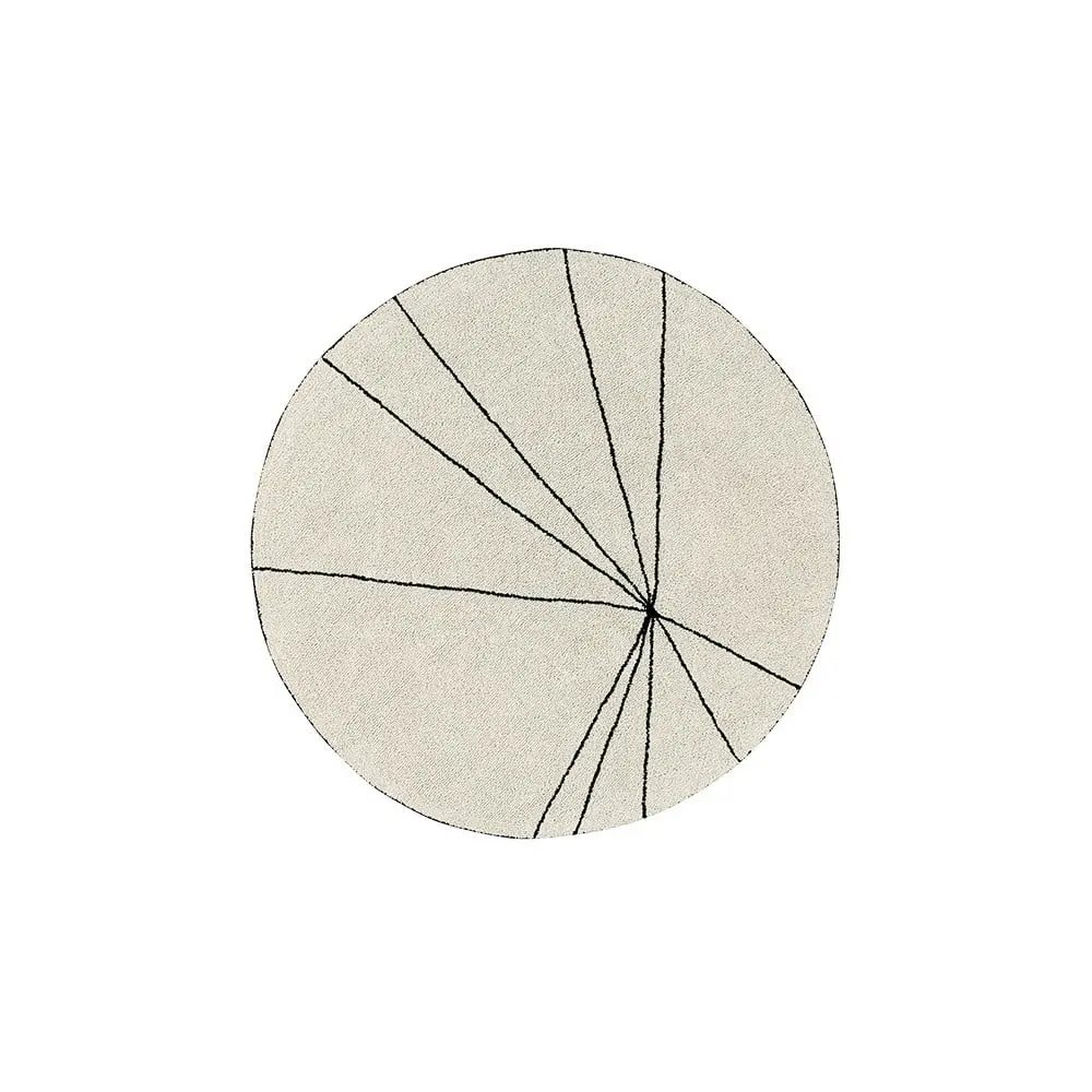 Krémový pratelný ručně tkaný bavlněný kulatý koberec ø 160 cm Trace Beige – Lorena Canals
