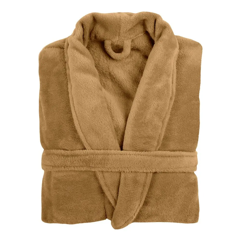 Župan z mikroplyše v hořčicové barvě velikost S/M Cozy – Tiseco Home Studio