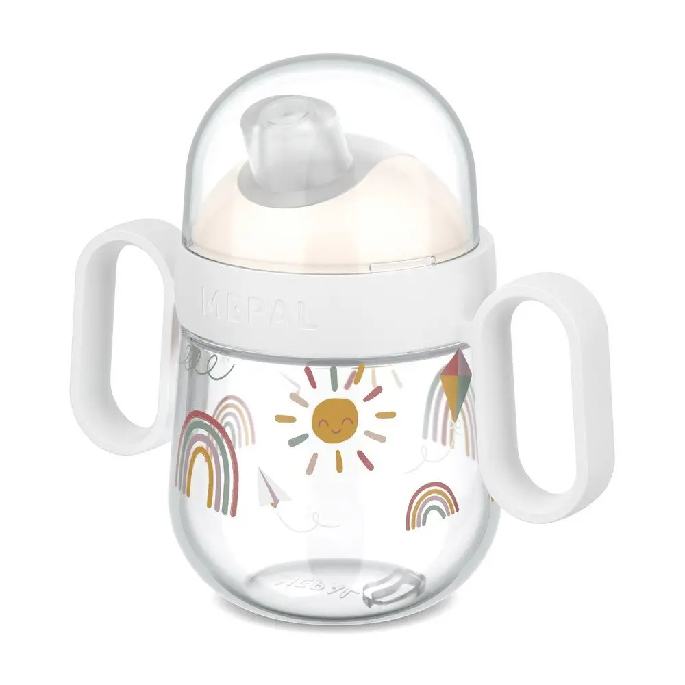 Béžový plastový dětský hrnek 200 ml Sunshine & Rainbow – Mepal