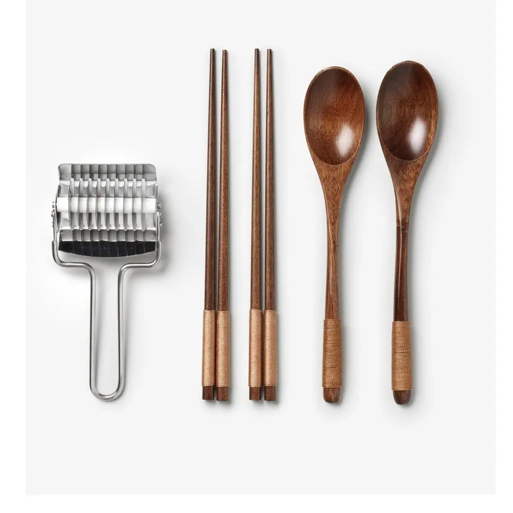 Modré nerezové/bambusové hůlky v sadě pro 2 osoby The Essentials - Ramen Tools – Printworks