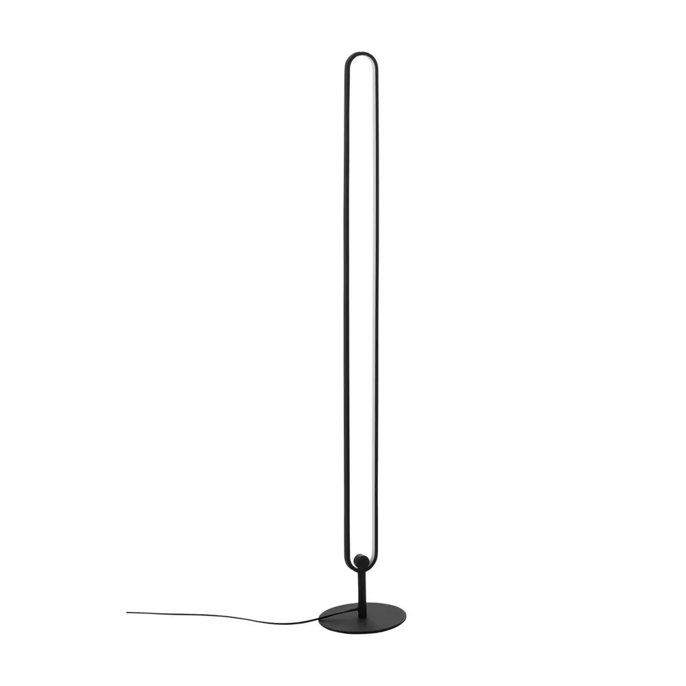 Matně černá kovová LED stmívatelná stojací lampa (výška 130 cm) Loop – Ellos Home