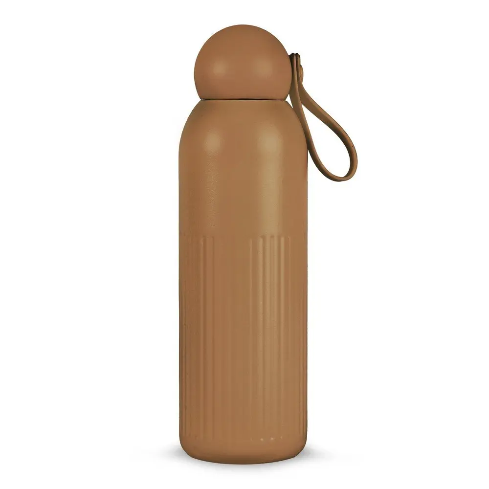 Hnědá termoláhev s brčkem z nerezové oceli 500 ml Tekla – Sagaform