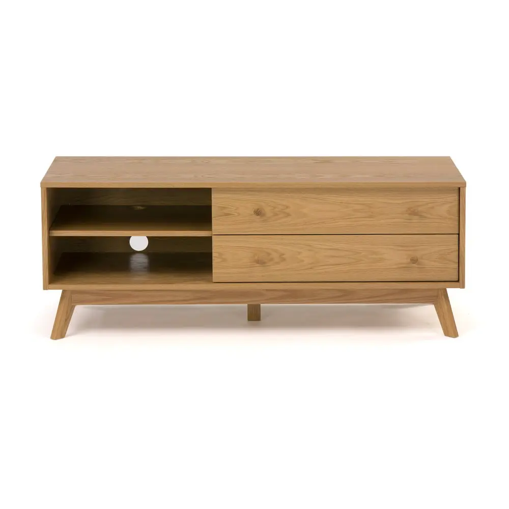 TV stolek v dekoru dubu v přírodní barvě 130x50 cm Kensal – Woodman