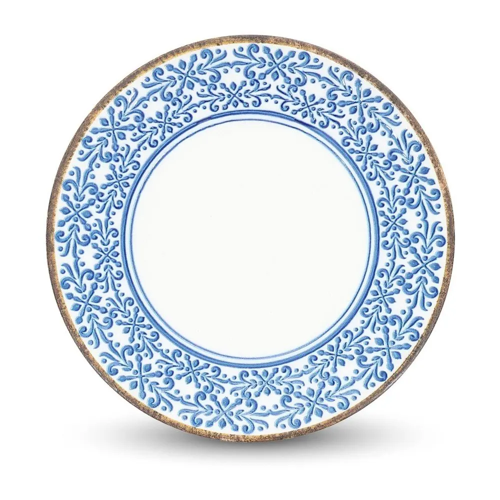 Bílý/modrý dezertní porcelánový talíř ø 21 cm Azul – BonBistro