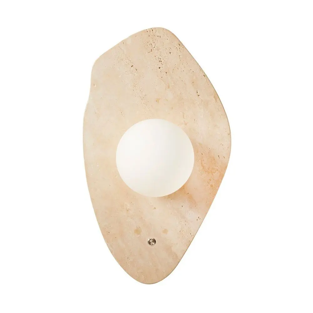 Béžové kamenné nástěnné svítidlo ø 10 cm Hilde – Opviq lights