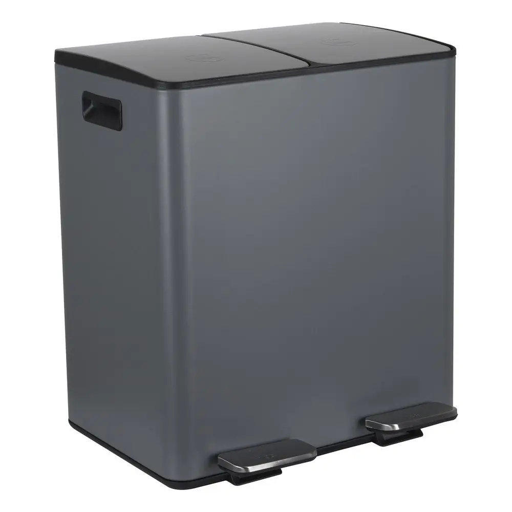 Taupe ocelový odpadkový koš 2x30 l na tříděný odpad/nášlapný Aliya – Spirella