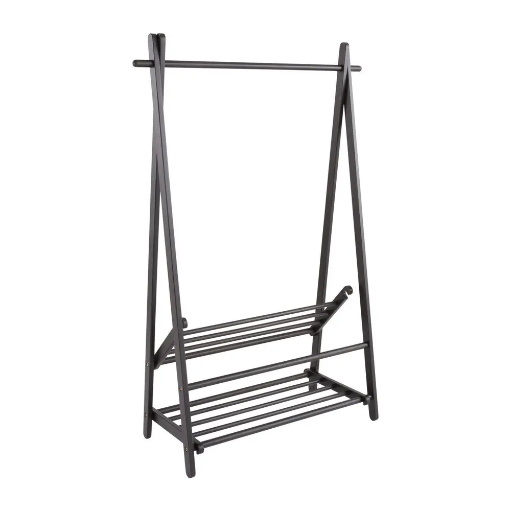 Černý stojan na oblečení z borovicového dřeva 100x150x41 cm Cole – Jotex