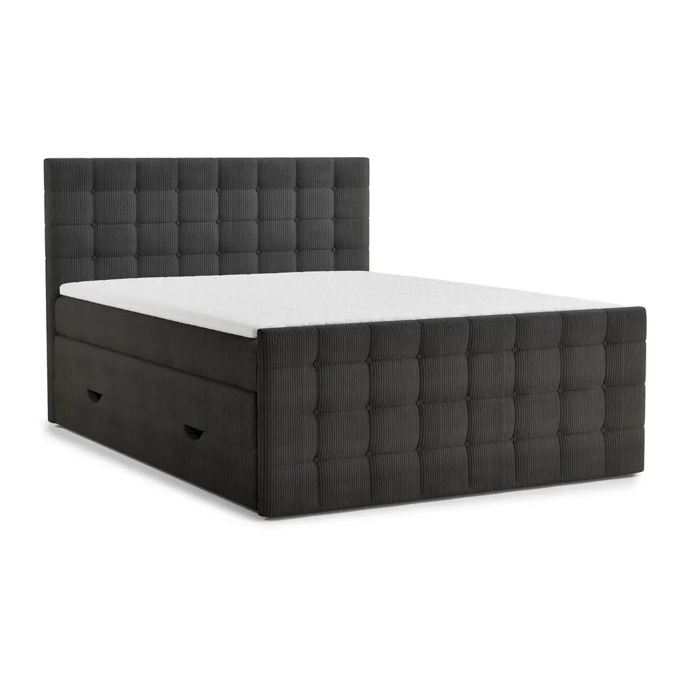 Šedá boxspring postel s úložným prostorem 160x200 cm Tasca – Maison de Rêve