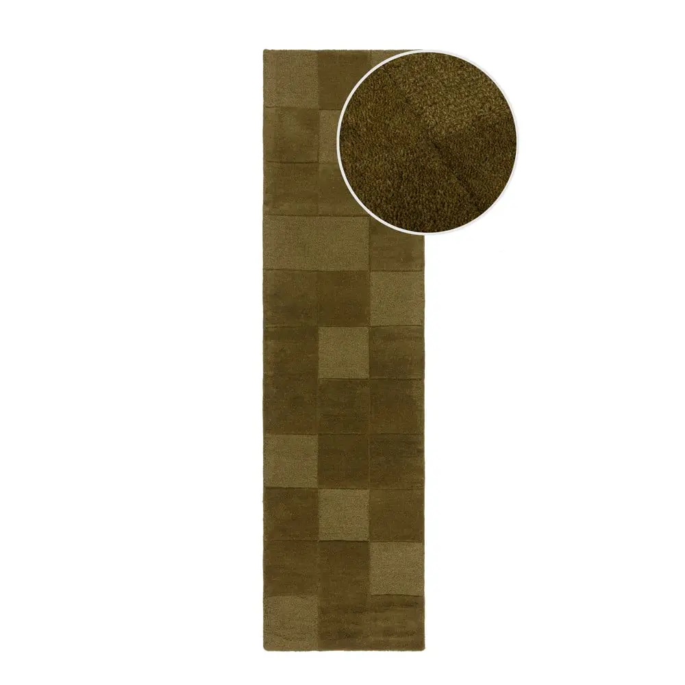 Flair Rugs, Běhoun Moderno Checkerboard Green, 60x230, zelená, chodba / předsíň