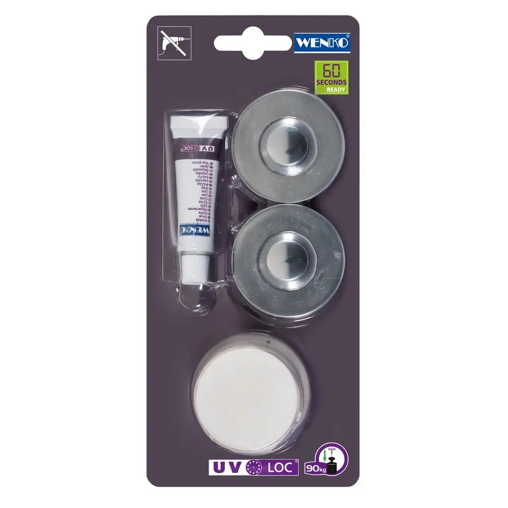 Stříbrný set na přichycení k povrchům pomocí UV-Loc Wenko