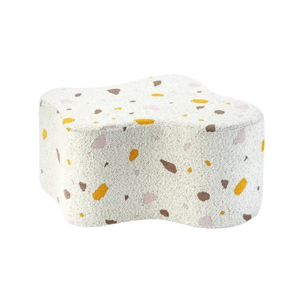 Bílý dětský puf z textilie bouclé/žinylkový Terrazzo Cloud – Wigiwama