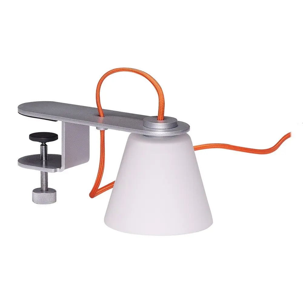 Šedá stolní lampa se skleněným stínidlem (výška 23 cm) Lure – Hübsch