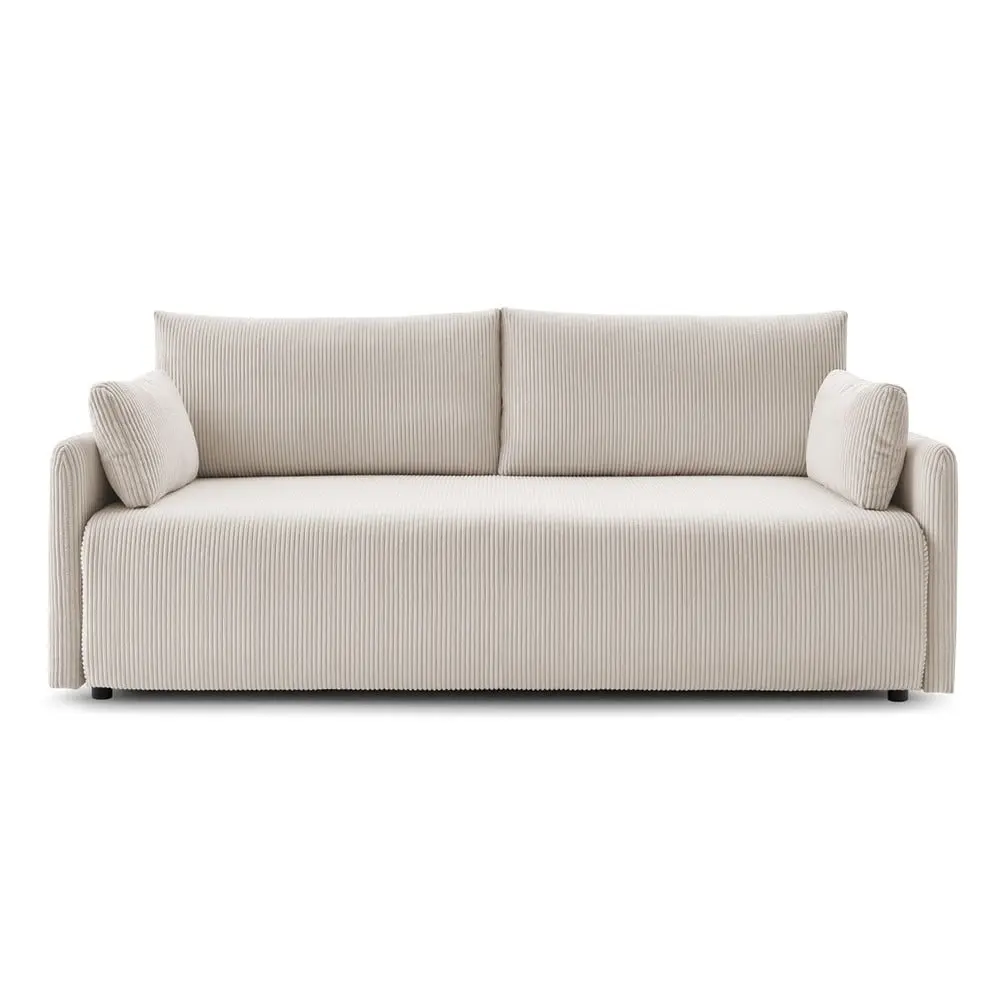Béžová manšestrová rozkládací/s úložným prostorem pohovka 211 cm Marcel - II. jakost – Bobochic Paris