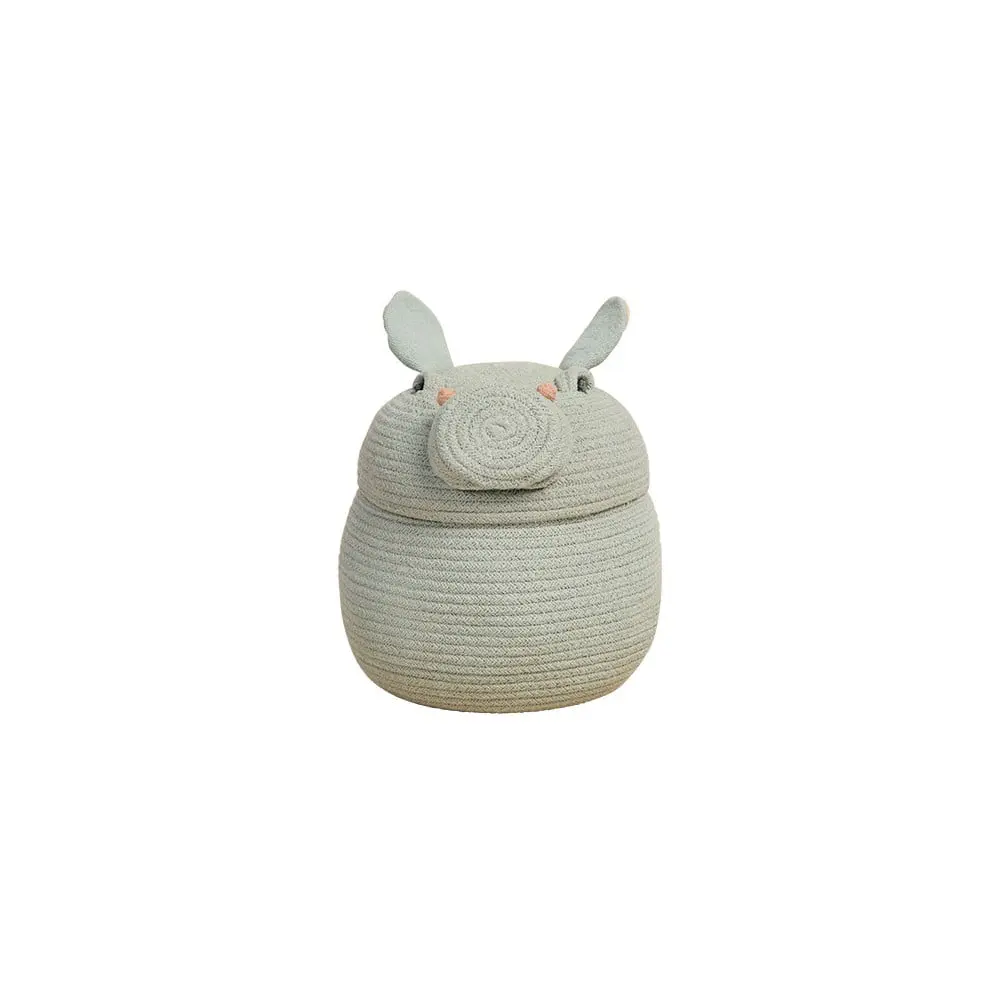 Světle šedý látkový dětský koš na hračky ø 25x30 cm Henry the Hippo – Lorena Canals