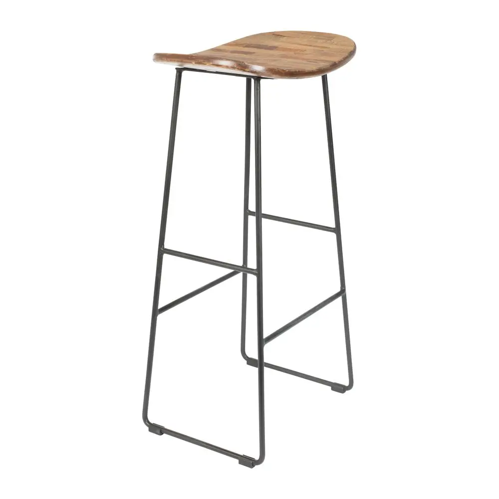 Černá barová stolička z teakového dřeva (výška sedáku 76 cm) Tangle – White Label