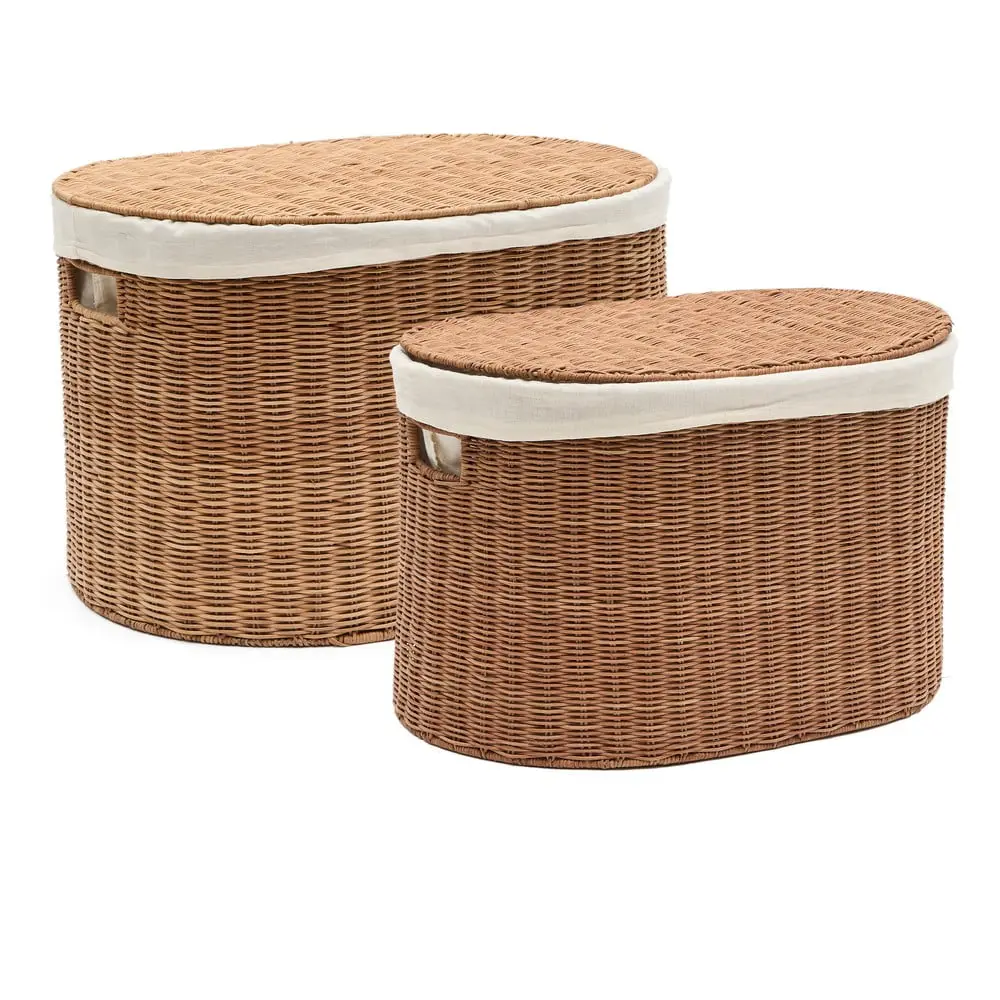 Ratanové košíky v sadě 2 ks 50x36x32 cm Indali – Kave Home