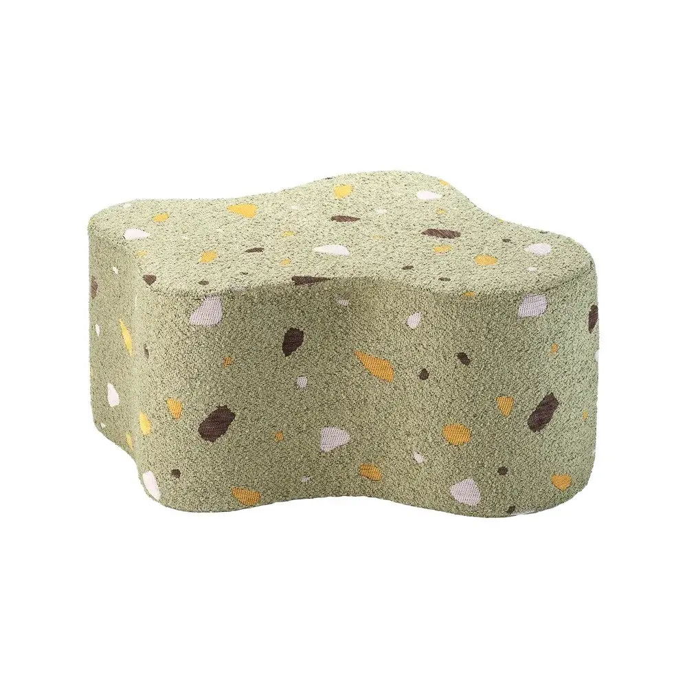 Zelený dětský puf z textilie bouclé/žinylkový Terrazzo Cloud – Wigiwama