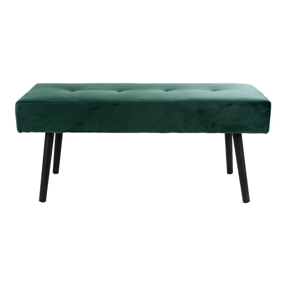 Tmavě zelená sametová lavice Bonami Essentials Skiby