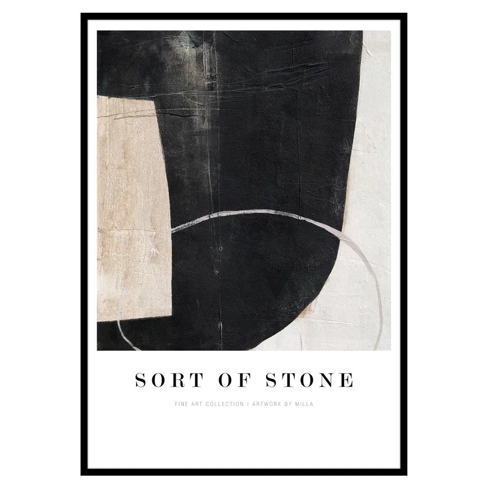 Obraz 52x72 cm Sort Of Stone – Malerifabrikken