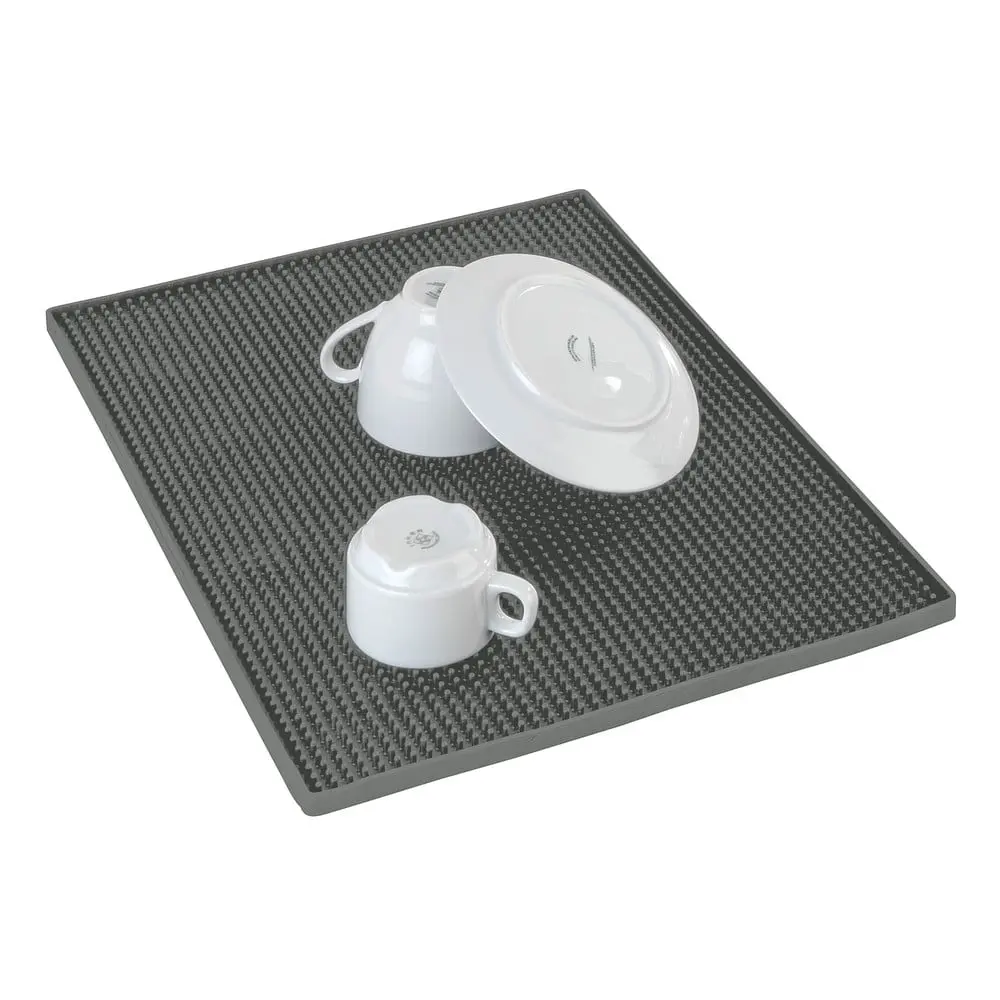 Šedá gumová odkapávací podložka na nádobí 40x30 cm Maxi – Wenko