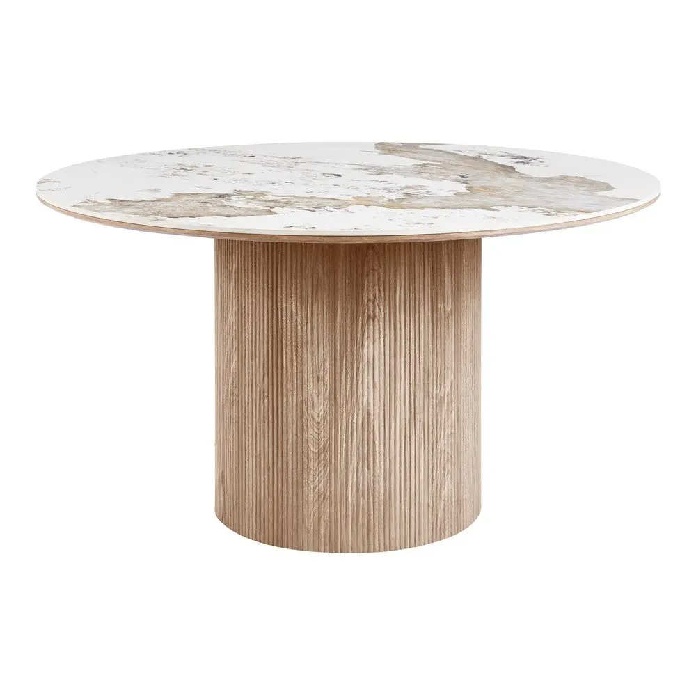 Kulatý jídelní stůl s deskou v dekoru mramoru ø 140 cm Athens – House Nordic