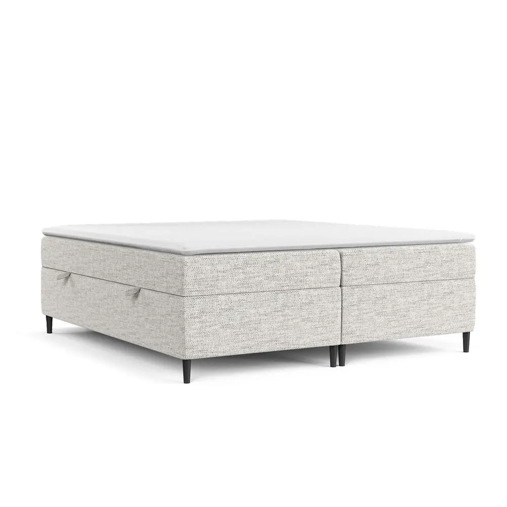 Světle šedá boxspring postel s úložným prostorem 140x200 cm Araya – Maison de Rêve