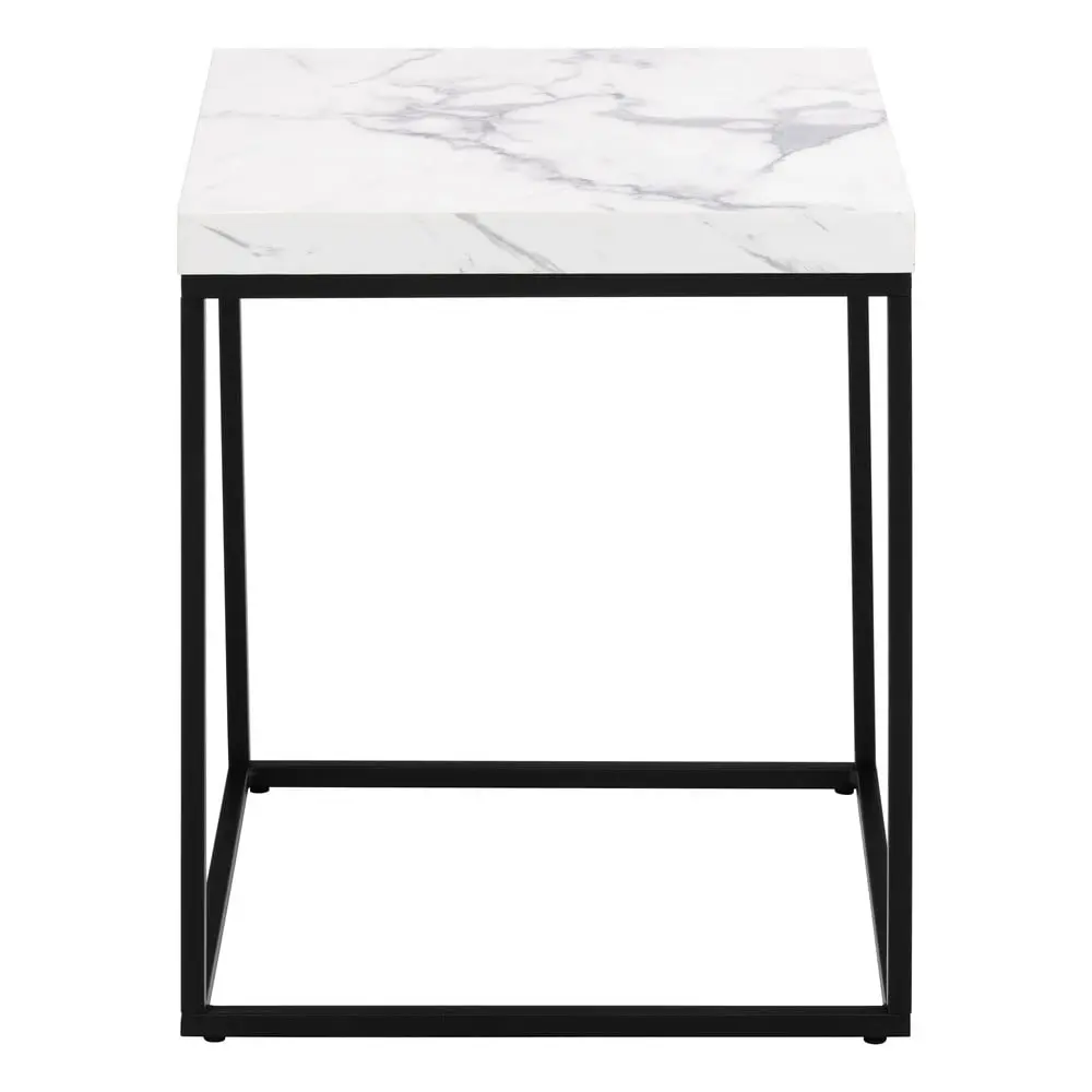 Actona Odkládací stolek Barossa 40 cm bílý mramor/černý