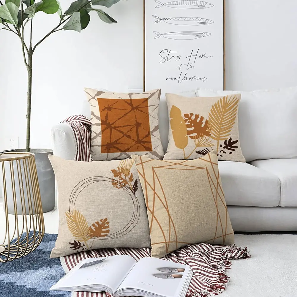 Sada 4 povlaků na polštáře Minimalist Cushion Covers Neutral, 55 x 55 cm