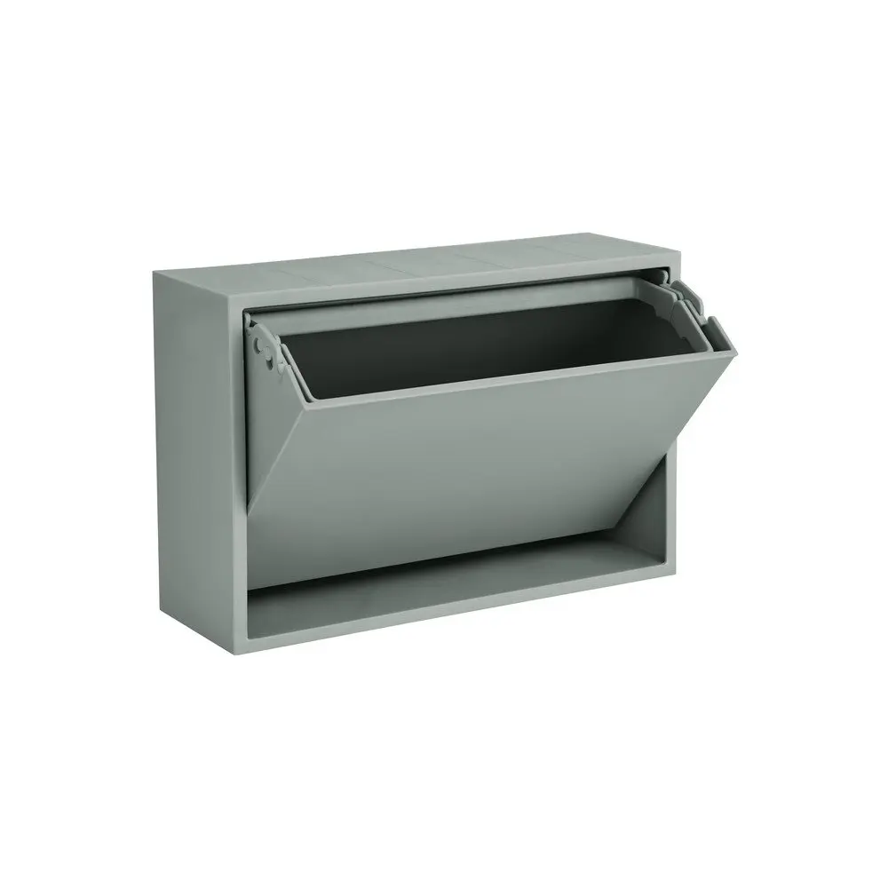 Šedomodrý nástěnný odpadkový koš z recyklovaného plastu Mini Box – ReCollector