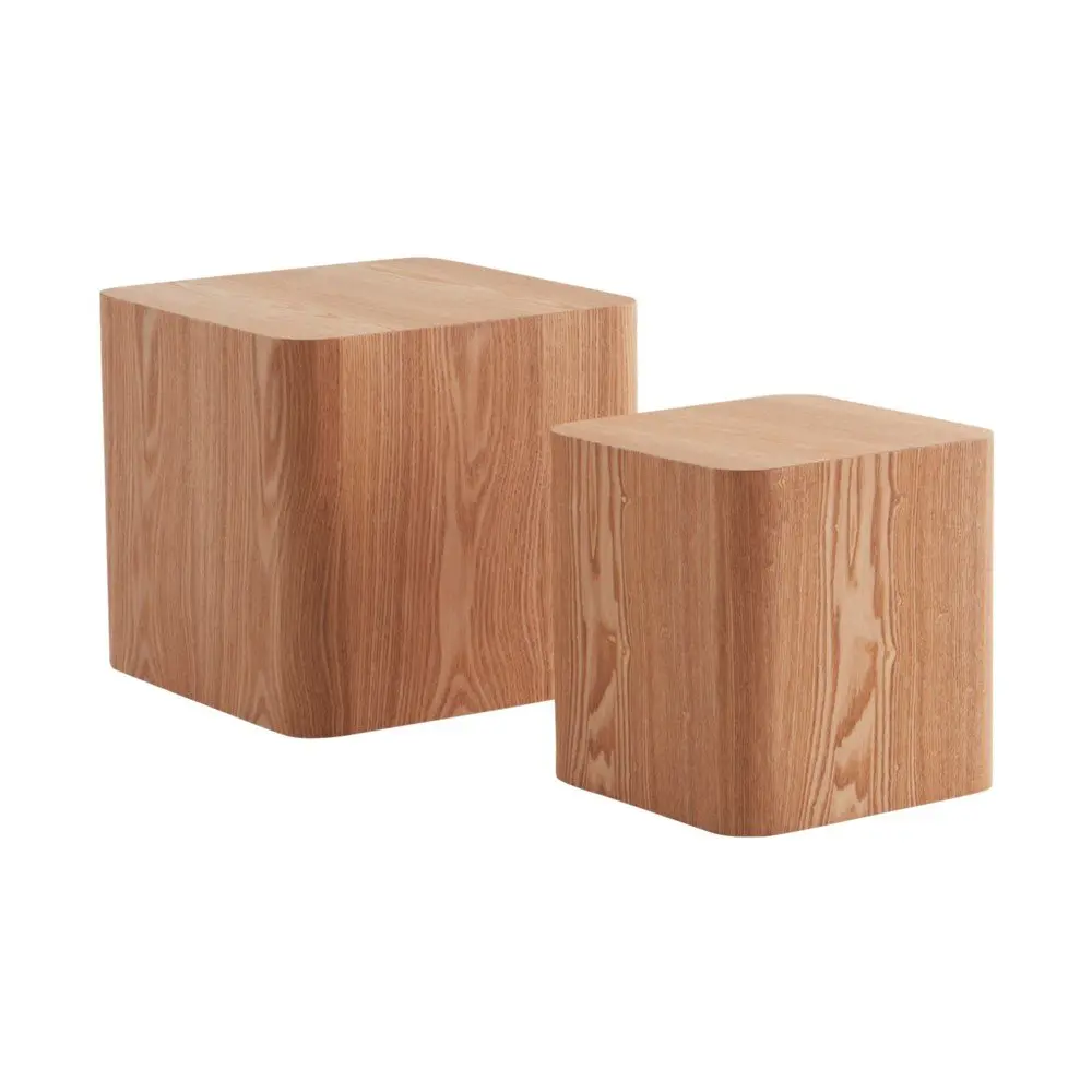 Odkládací stolky v sadě 2 ks v dekoru jasanu 40x40 cm Cubo – Jotex
