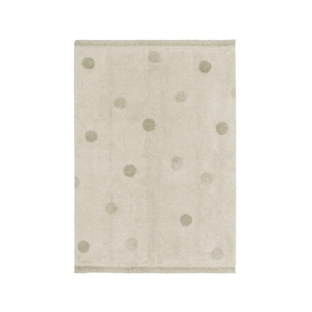 Khaki krémový pratelný ručně tkaný bavlněný dětský koberec 120x160 cm Hippy Dots Olive – Lorena Canals
