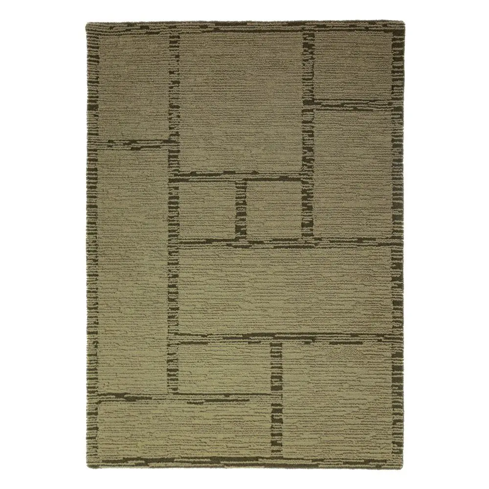 Zelený ručně tkaný vlněný koberec 140x200 cm Harris Modula Wool – Flair Rugs
